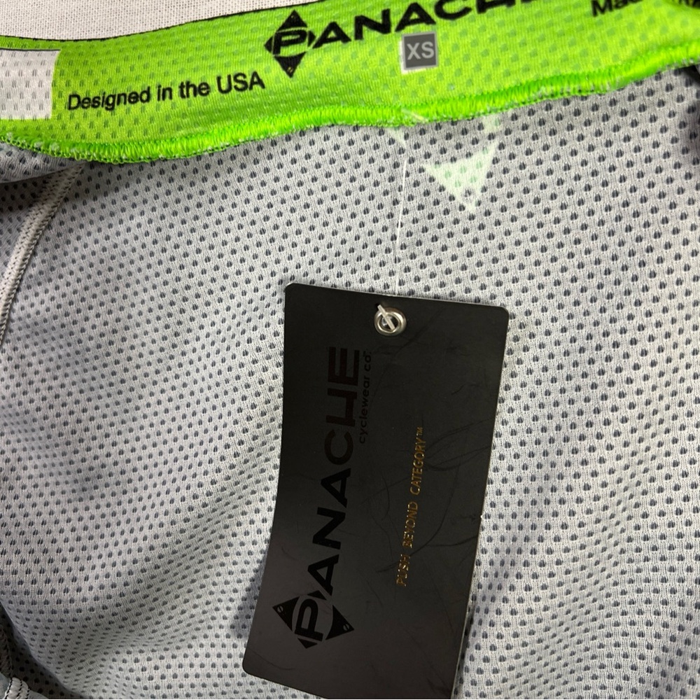 PANACHE Boulder Colorado Cycling Jersey XS Race Cut Bicycle Wt Blk Green Teal Pi - Picture 9 of 10